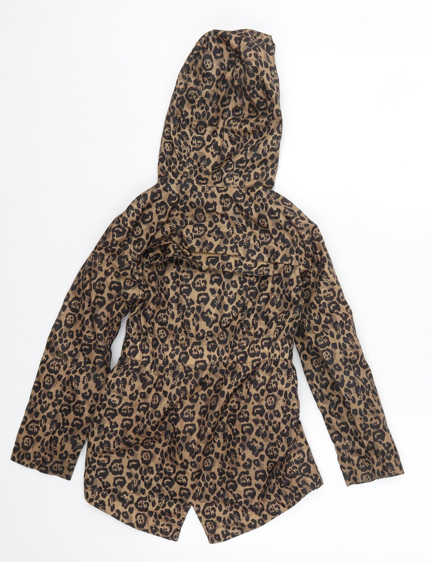 F&F Girls Brown Animal Print  Basic Coat Coat Size 5-6 Years