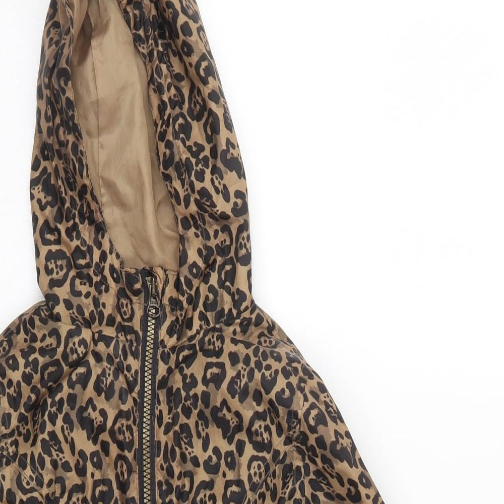 F&F Girls Brown Animal Print  Basic Coat Coat Size 5-6 Years