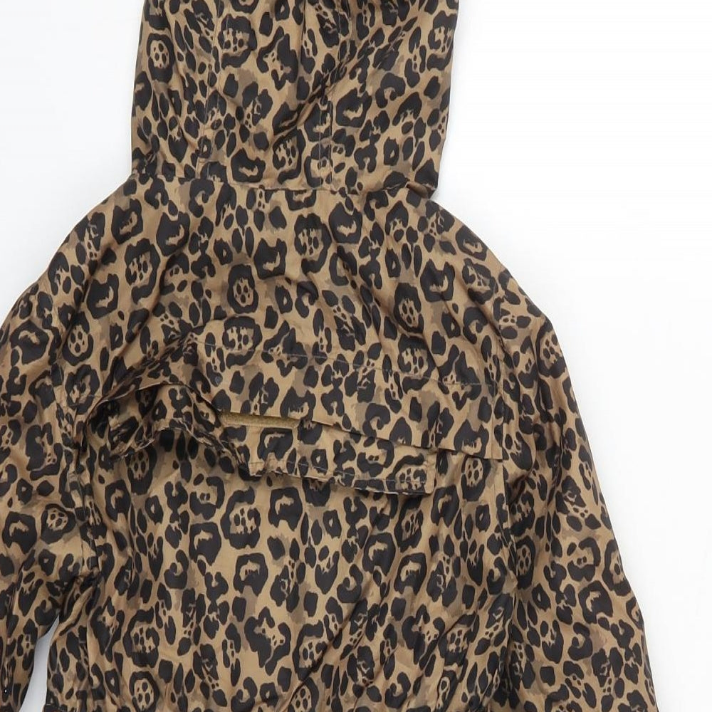 F&F Girls Brown Animal Print  Basic Coat Coat Size 5-6 Years