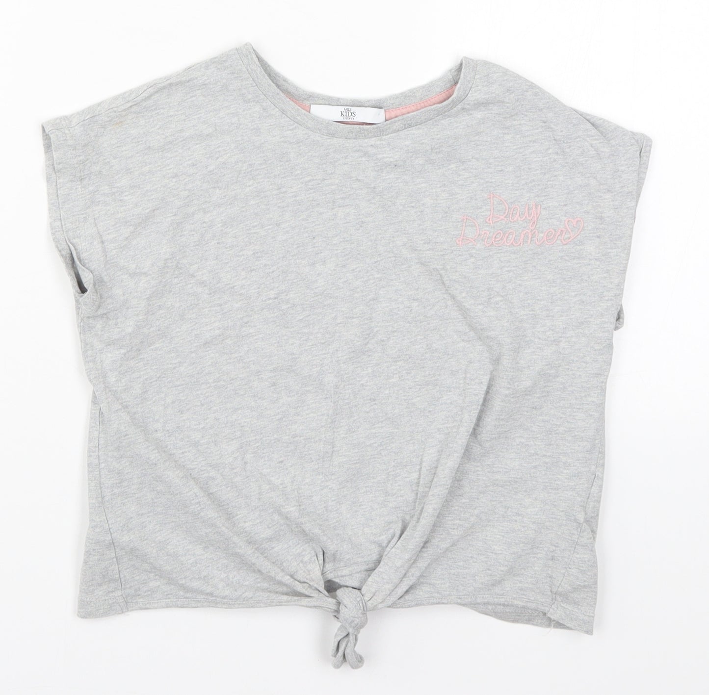 Marks and Spencer Girls Grey   Basic T-Shirt Size 7-8 Years  - Day Dreamer