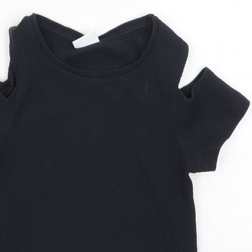 F&F Girls Black   Basic T-Shirt Size 7-8 Years
