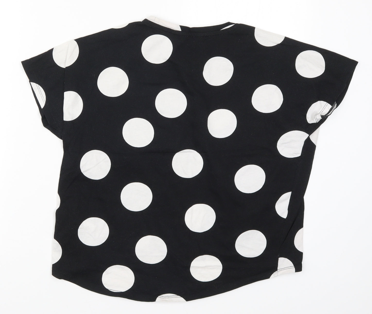 H&M Girls Black Polka Dot  Basic T-Shirt Size 11-12 Years  - NYC