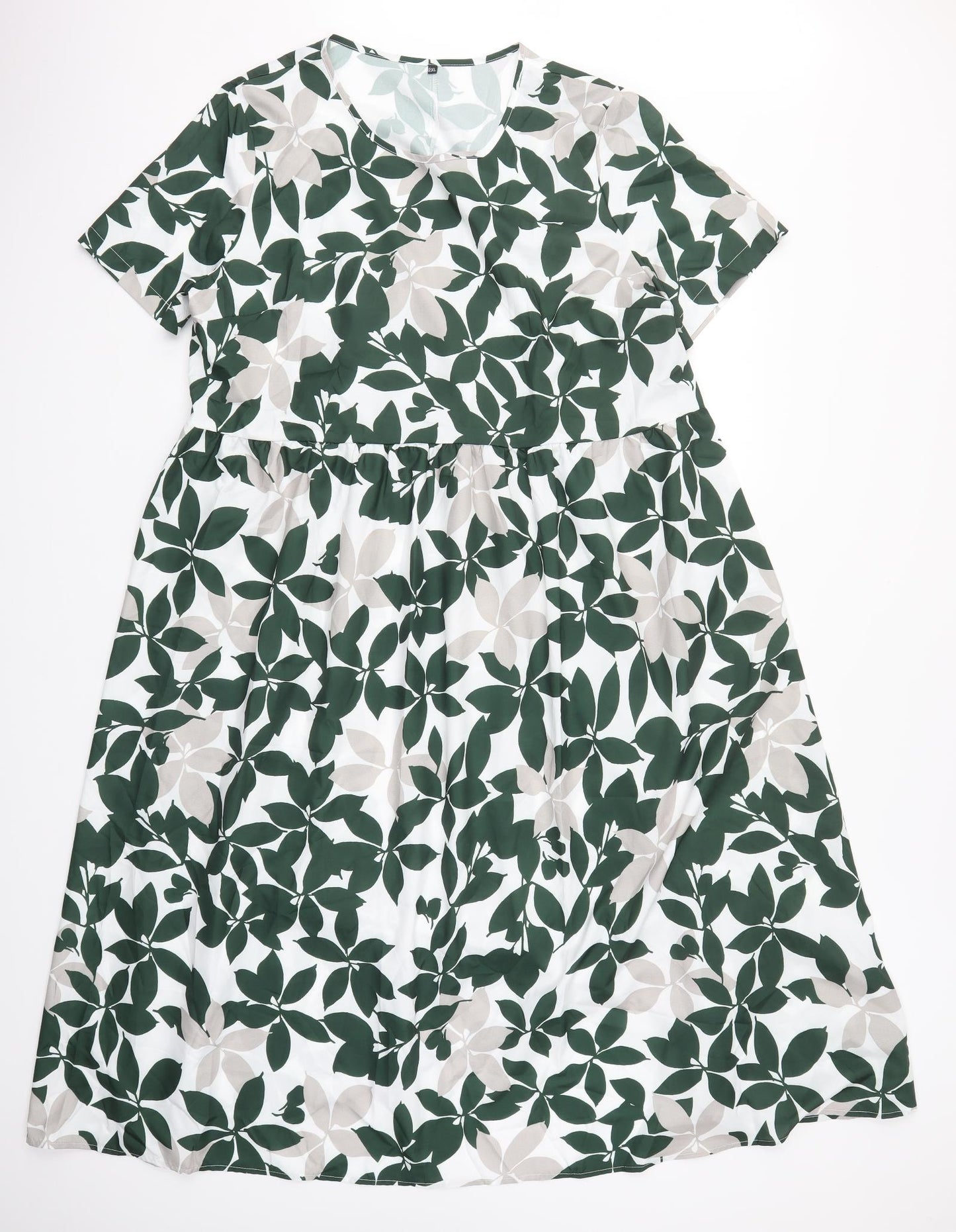 Preworn Womens Green Floral  A-Line  Size 2XL