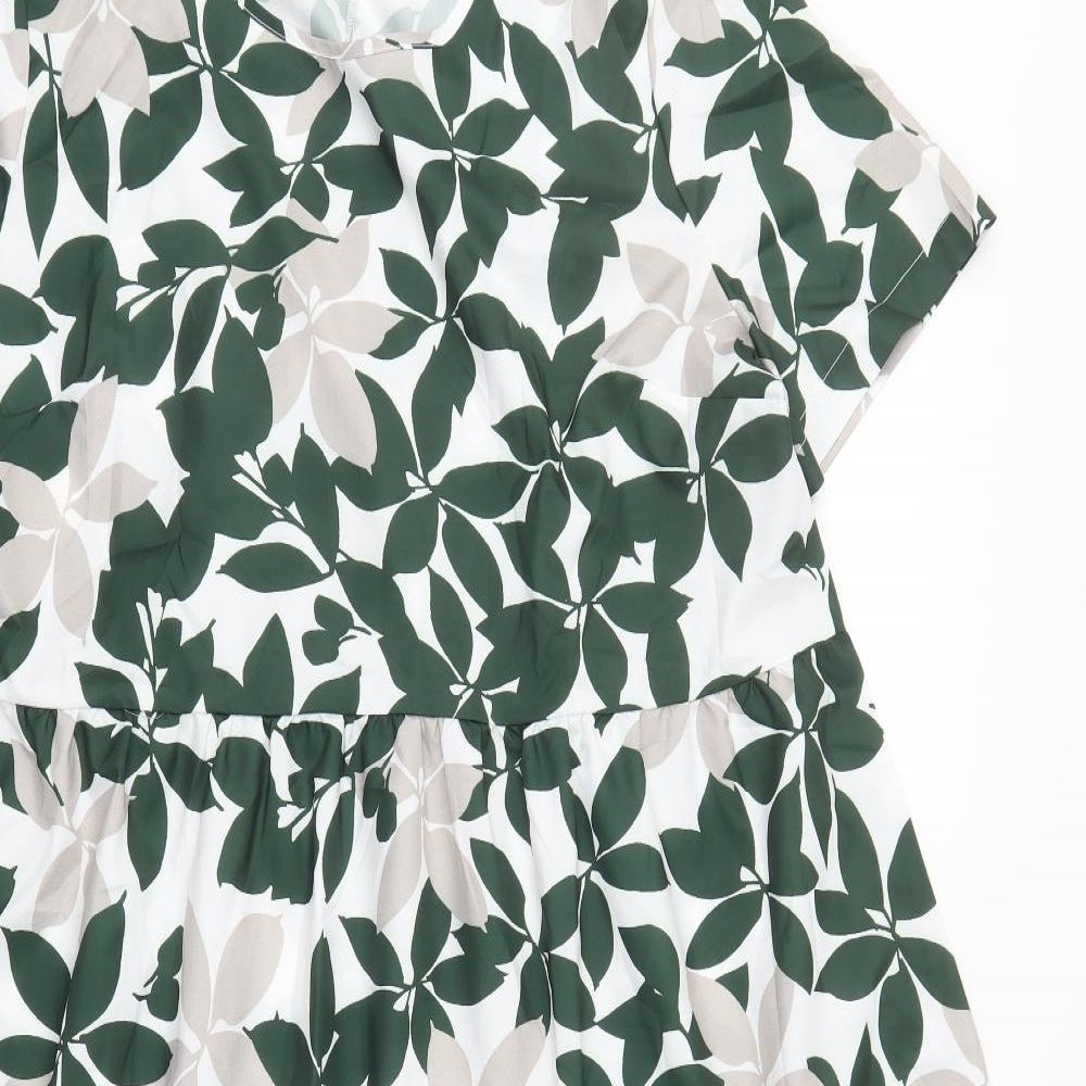 Preworn Womens Green Floral  A-Line  Size 2XL