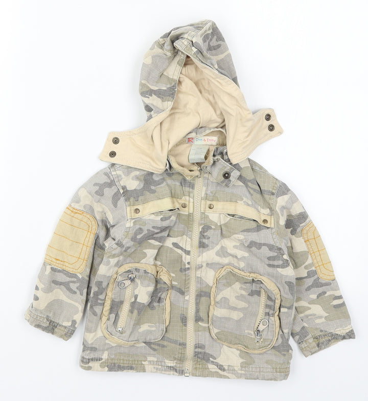 Rohm & Emmy Boys Beige Camouflage  Jacket  Size 2 Years