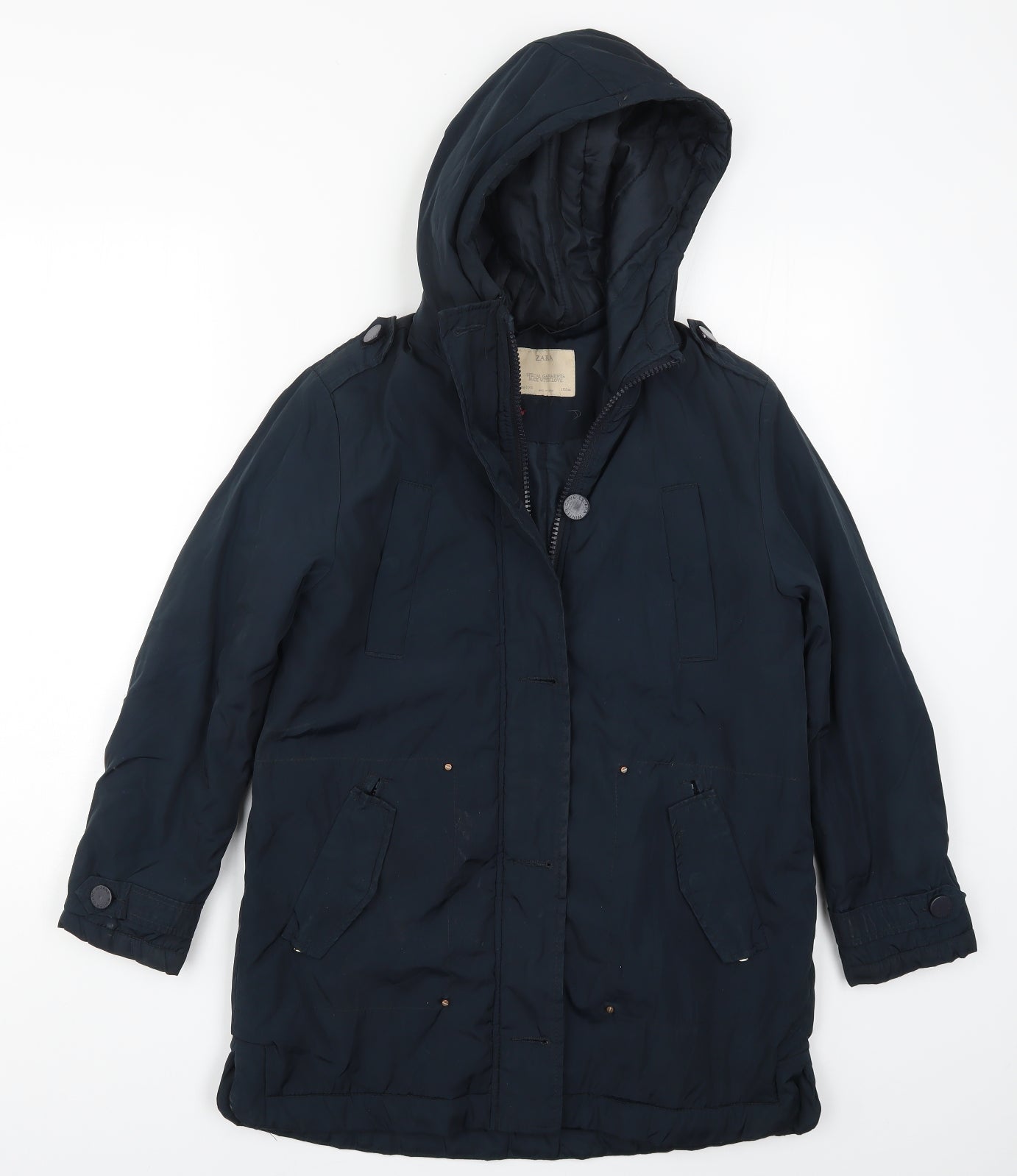Zara Girls Blue   Basic Coat Coat Size 11-12 Years