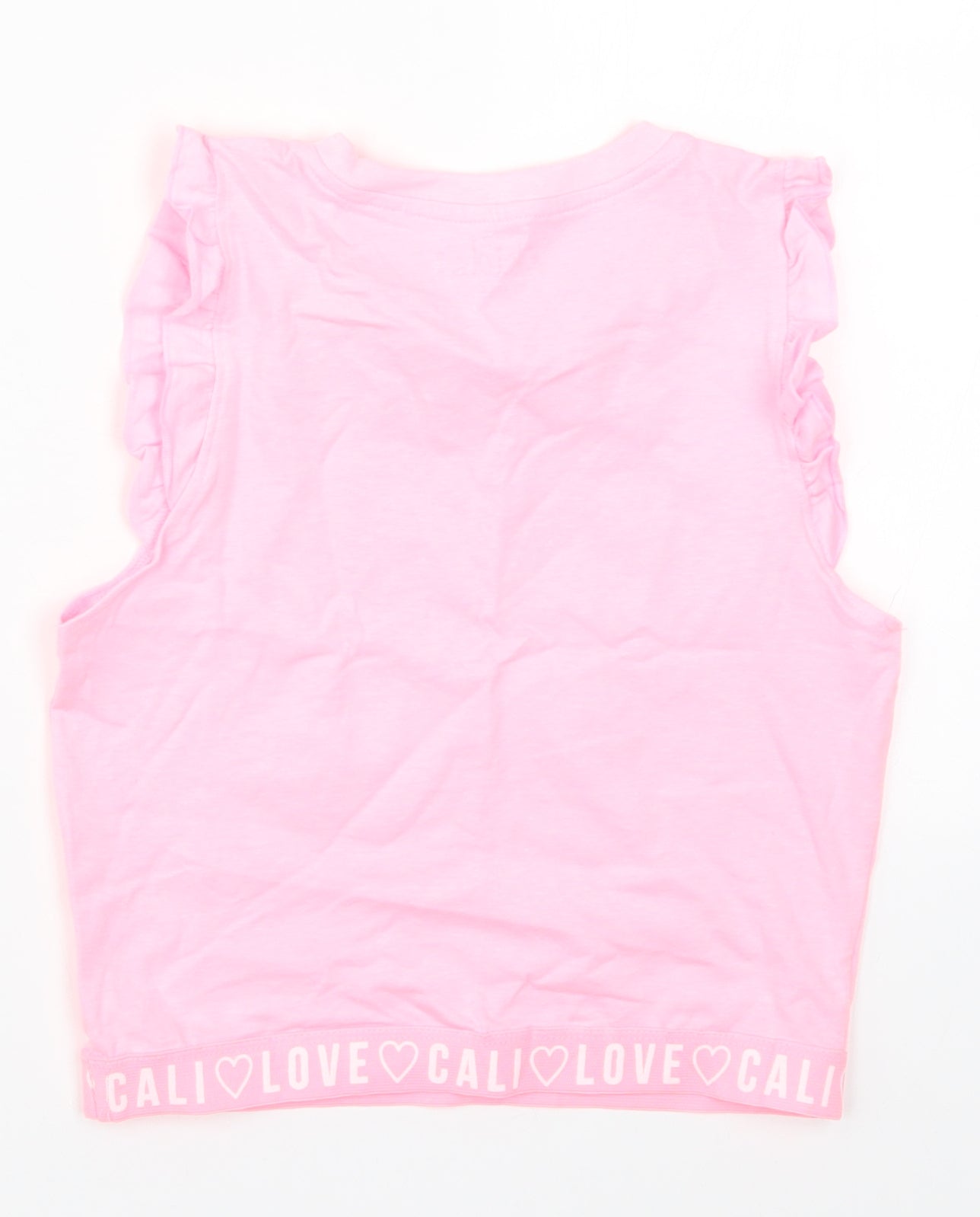 M&Co Girls Pink   Basic Tank Size 10-11 Years  - Cali Love