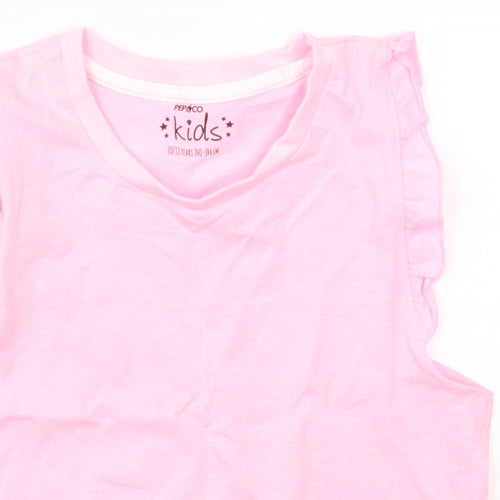 M&Co Girls Pink   Basic Tank Size 10-11 Years  - Cali Love