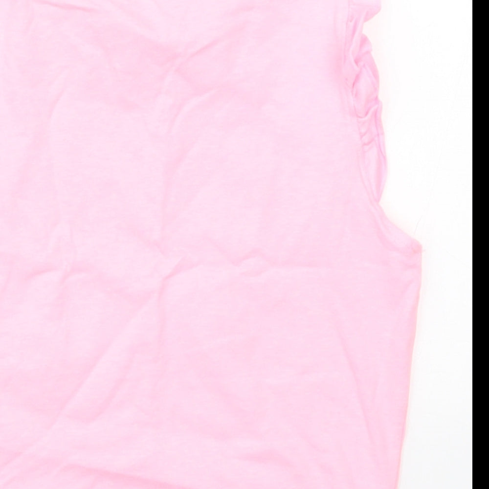 M&Co Girls Pink   Basic Tank Size 10-11 Years  - Cali Love