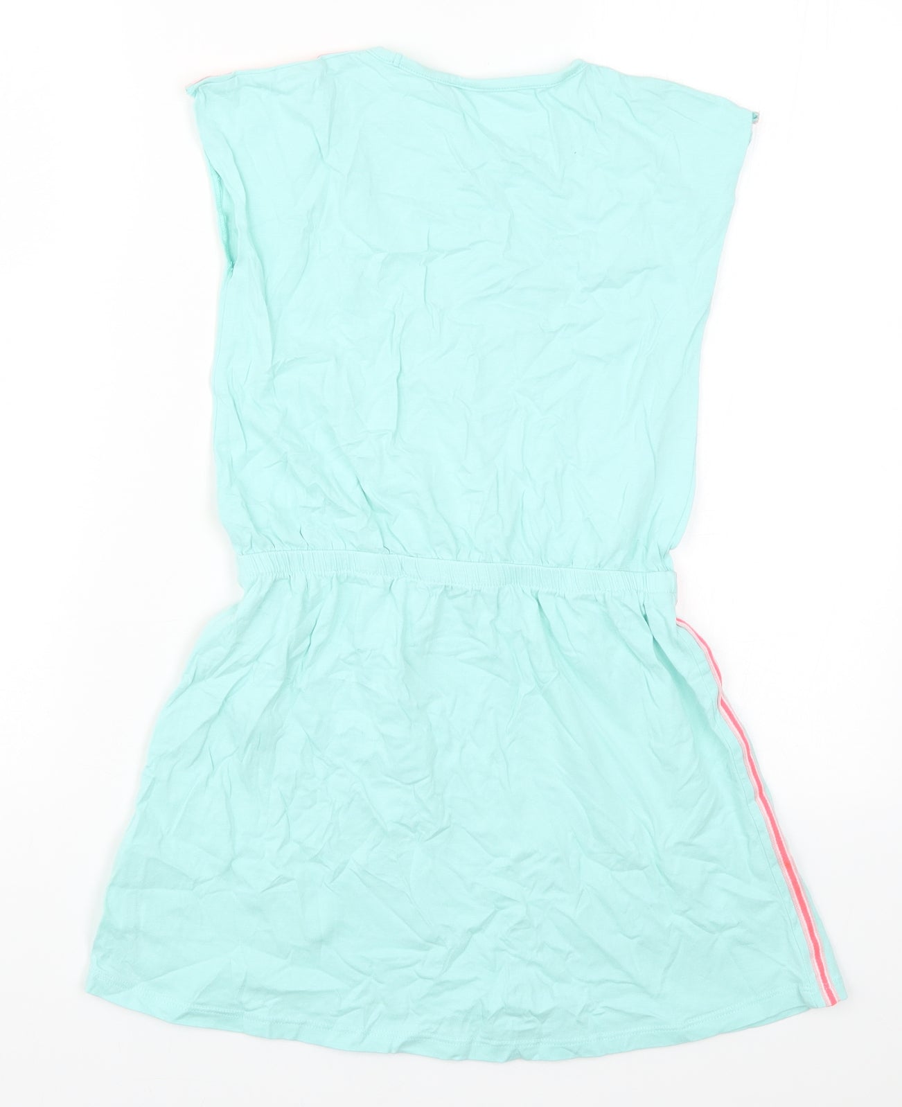 Preworn Girls Blue   Skater Dress  Size 9 Years  - Parrot