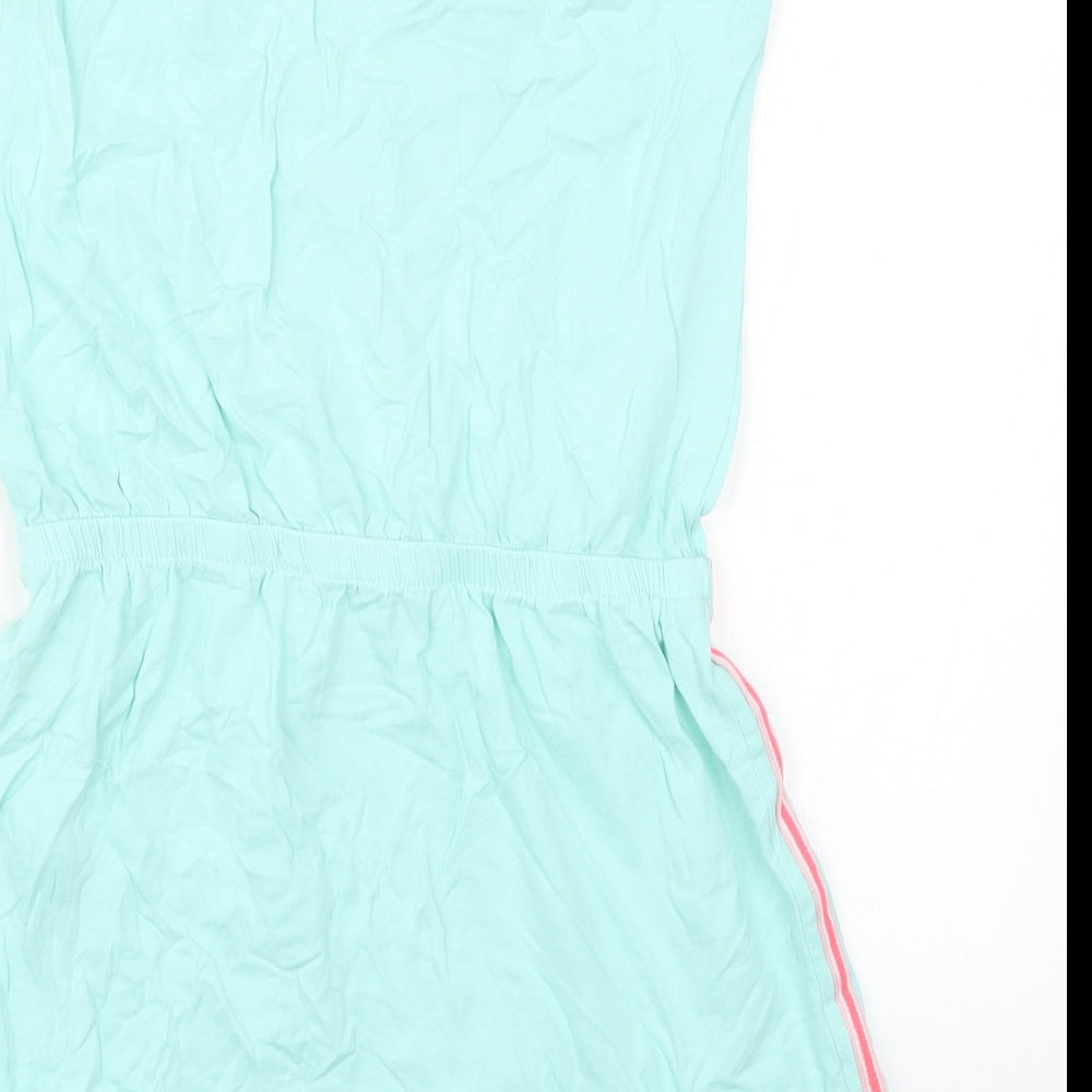 Preworn Girls Blue   Skater Dress  Size 9 Years  - Parrot