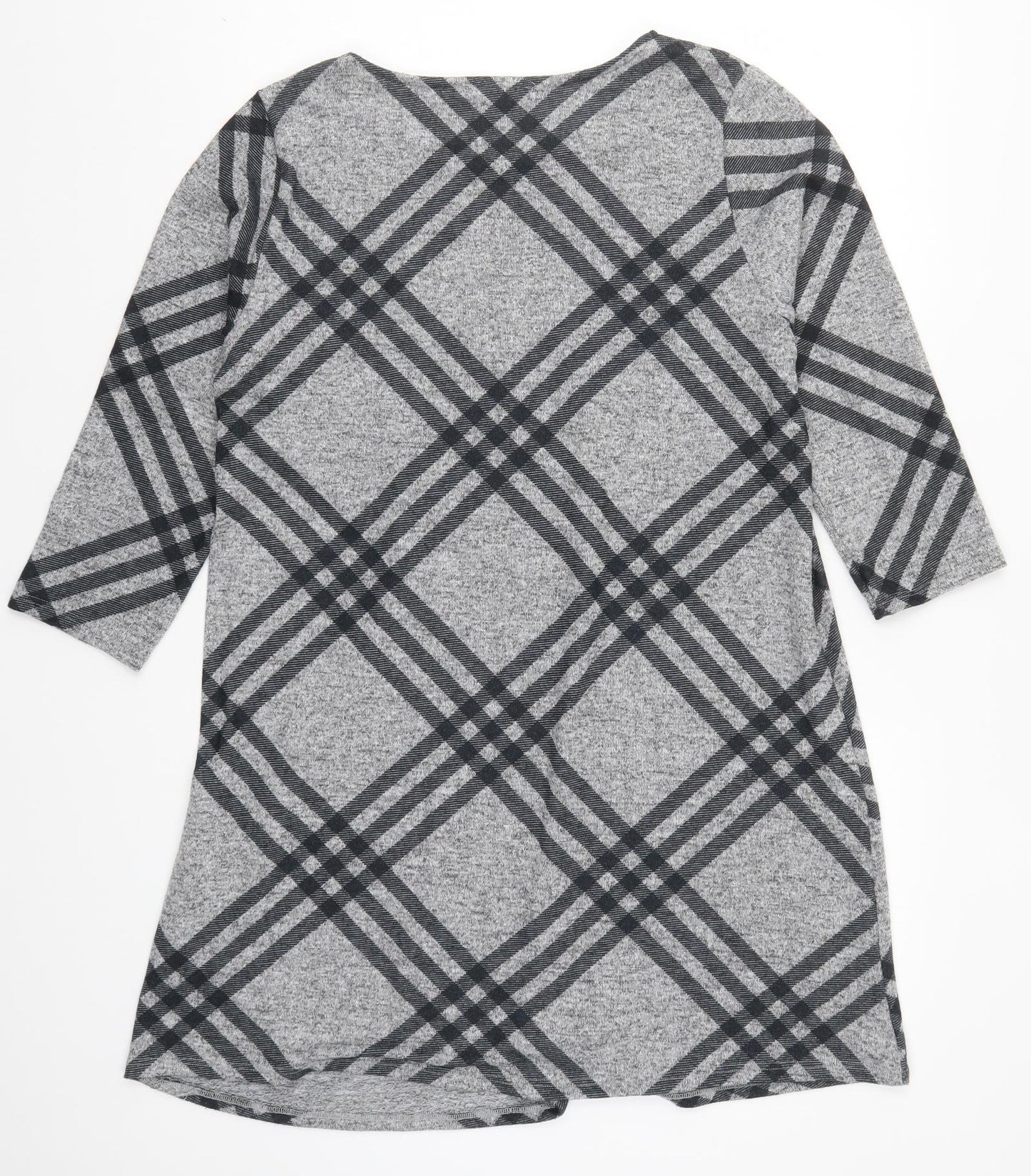 George Womens Grey Check  T-Shirt Dress  Size 12