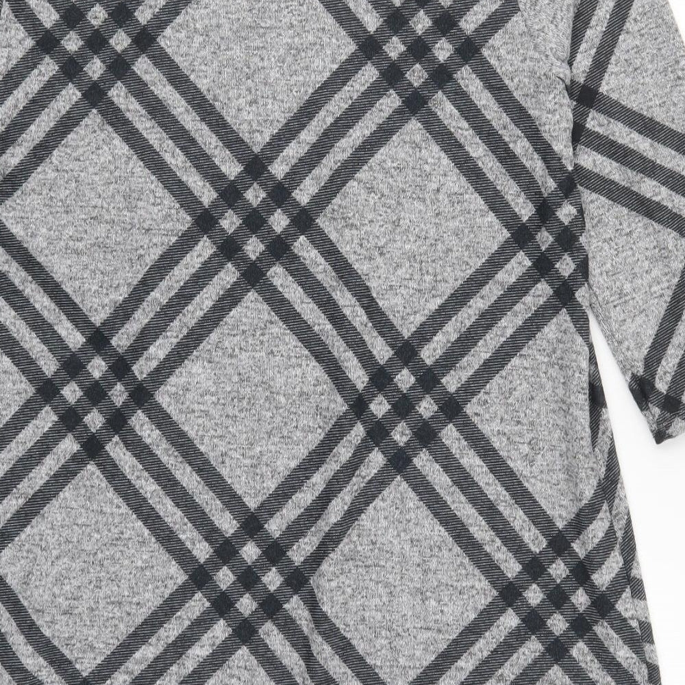 George Womens Grey Check  T-Shirt Dress  Size 12