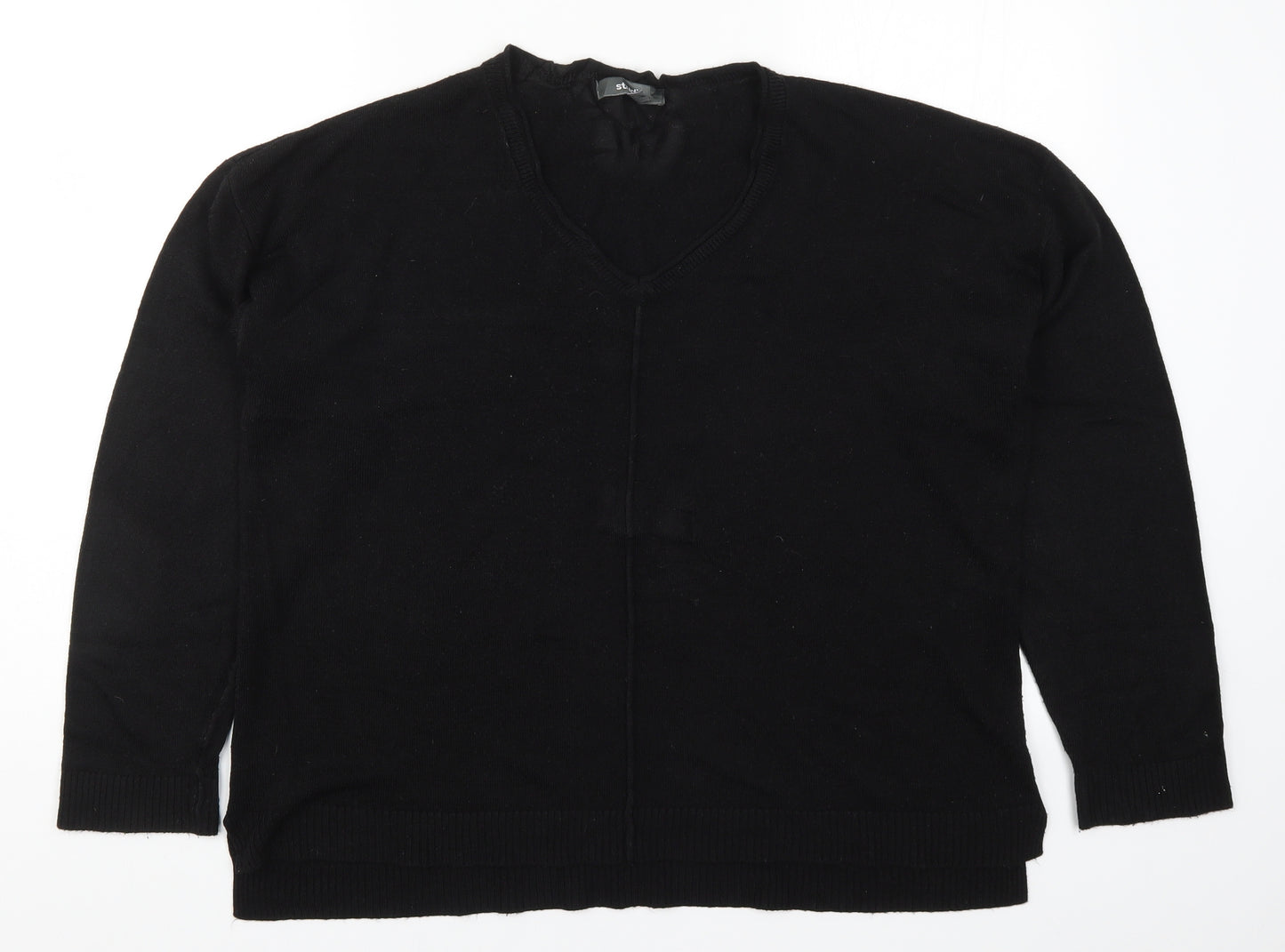 Studio Womens Black  Knit Pullover Jumper Size 20