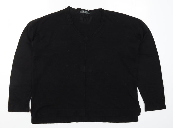 Studio Womens Black Knit Pullover Jumper Size 20