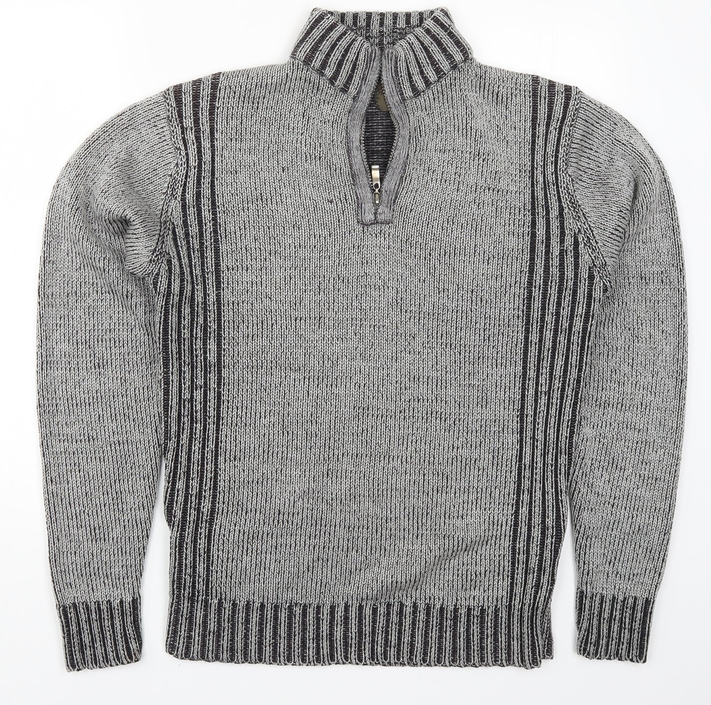 Osaka Tiger Mens Grey  Knit Henley Jumper Size XL