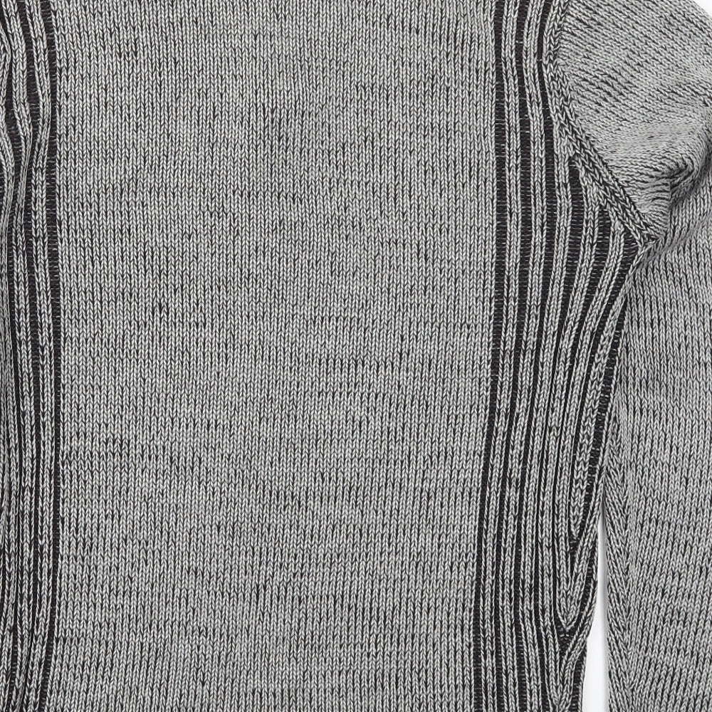 Osaka Tiger Mens Grey  Knit Henley Jumper Size XL