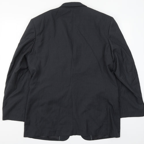 Karl Jackson Mens Grey Striped  Jacket Suit Jacket Size 44