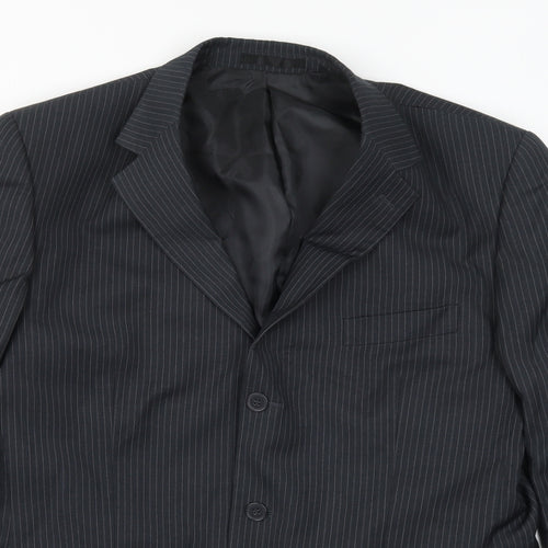 Karl Jackson Mens Grey Striped  Jacket Suit Jacket Size 44