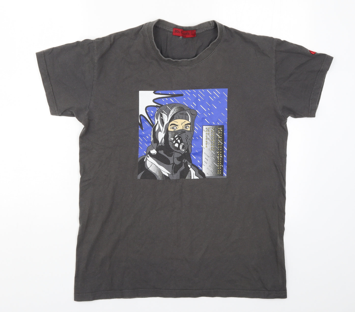80's Casuals Mens Grey    T-Shirt Size M  - Graphic Man