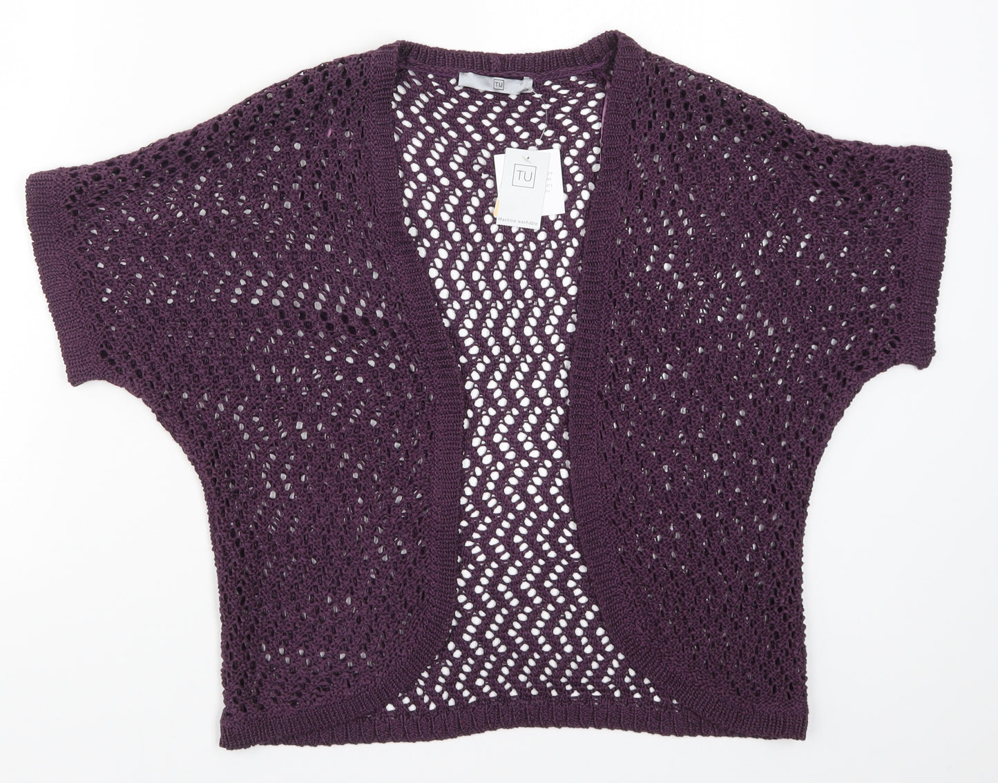 TU Womens Purple  Knit Cardigan Jumper Size M
