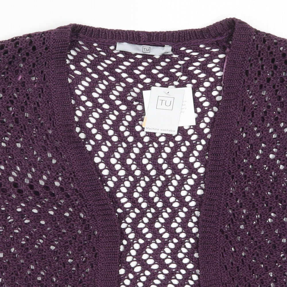 TU Womens Purple  Knit Cardigan Jumper Size M