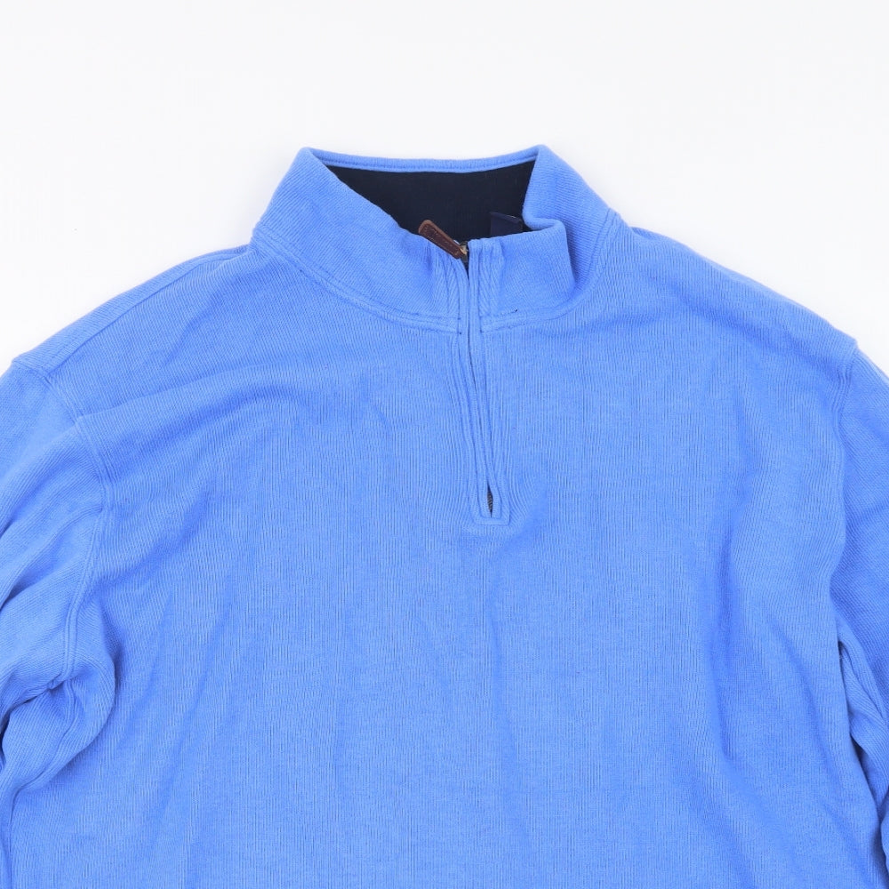 Lands' End Mens Blue  Knit Pullover Sweatshirt Size XL
