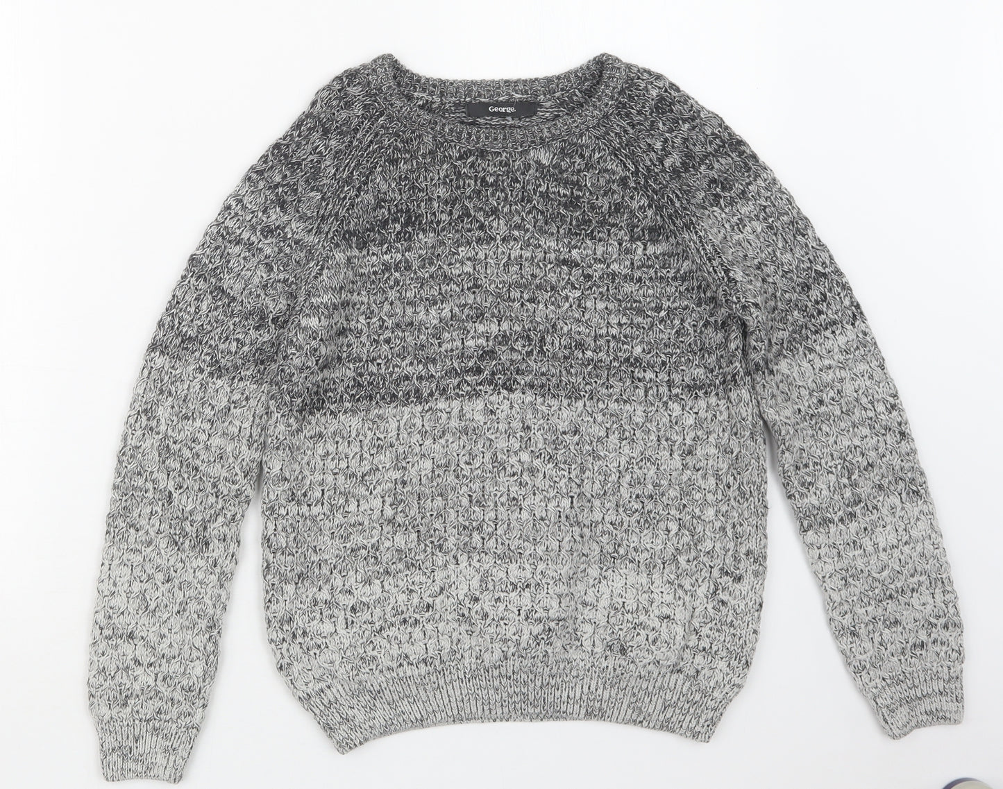 George Boys Grey  Knit Pullover Jumper Size 8-9 Years