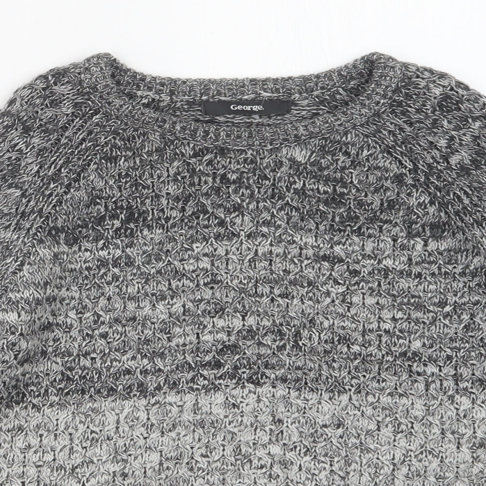 George Boys Grey  Knit Pullover Jumper Size 8-9 Years