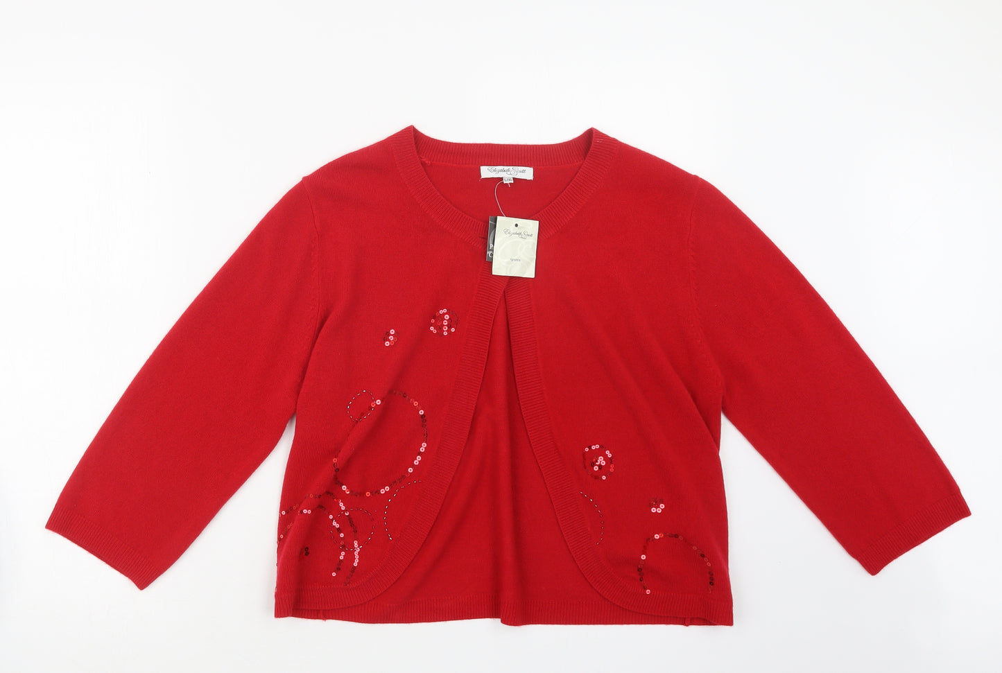 Elizabeth Scott Womens Red  Knit Cape Jumper Size L