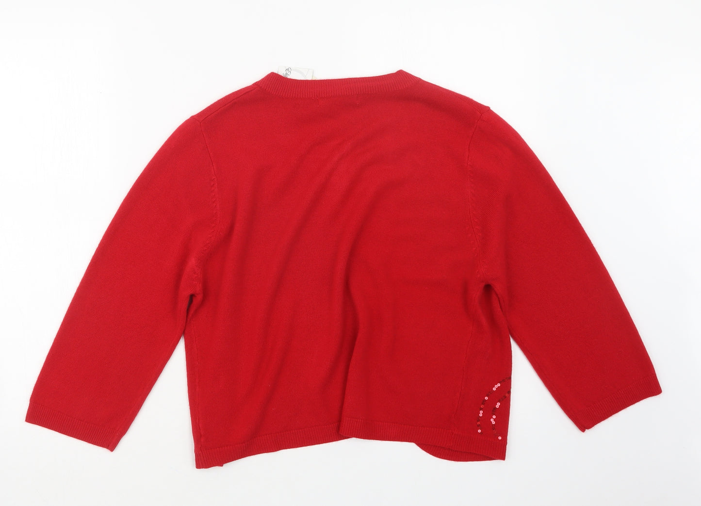 Elizabeth Scott Womens Red  Knit Cape Jumper Size L