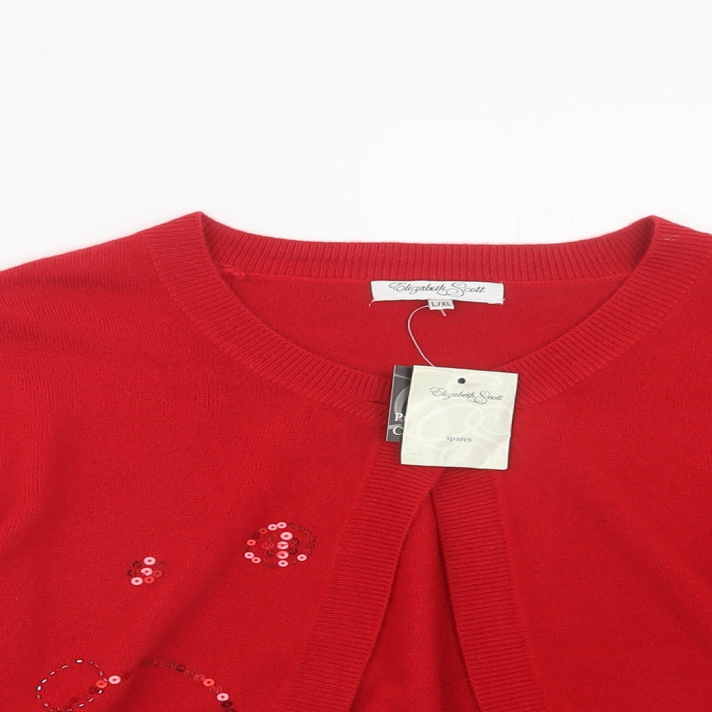 Elizabeth Scott Womens Red  Knit Cape Jumper Size L