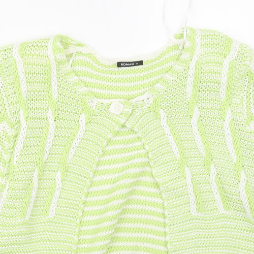 Roman Womens Green  Knit Cardigan Jumper Size 14