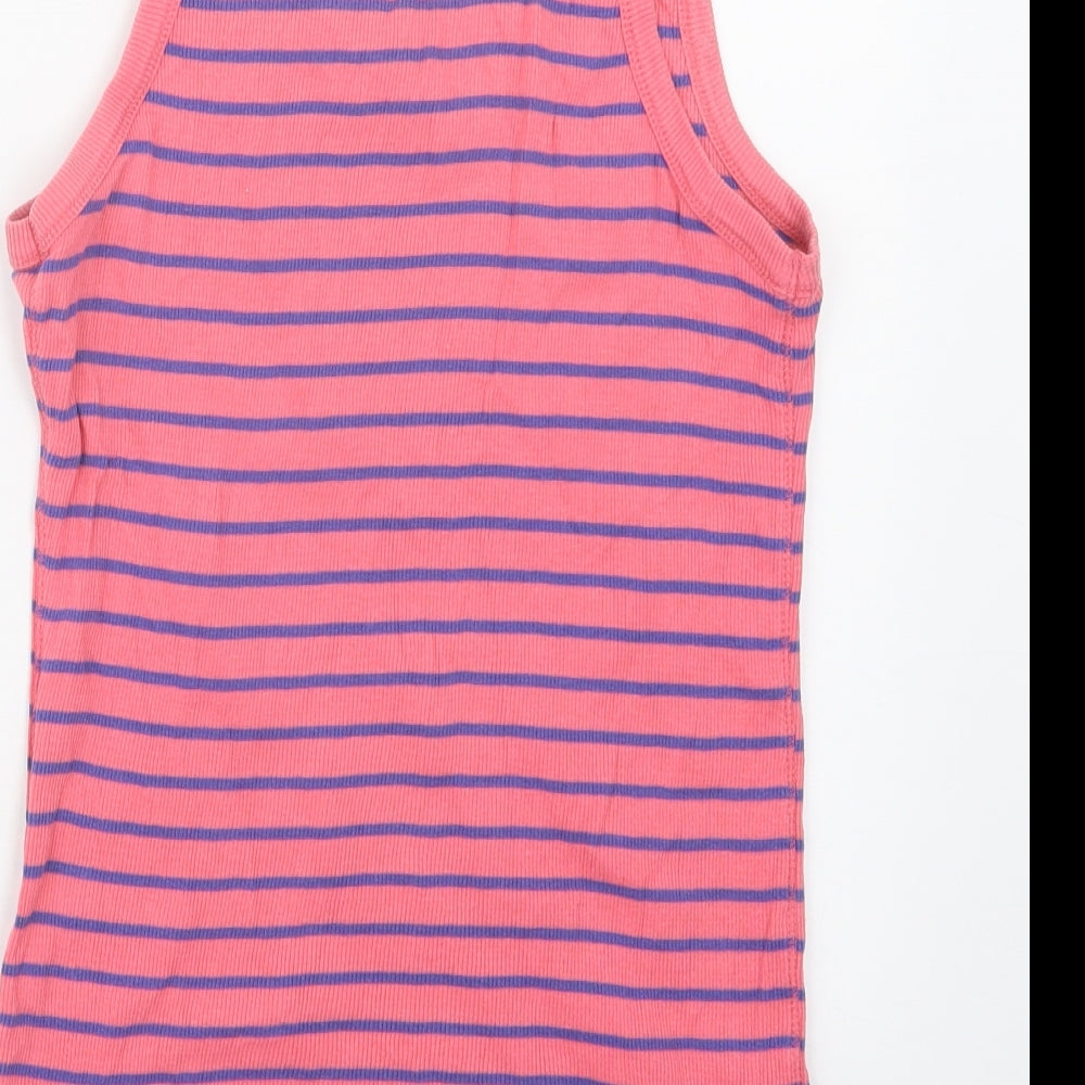 George Womens Pink Striped  Basic Tank Size 16