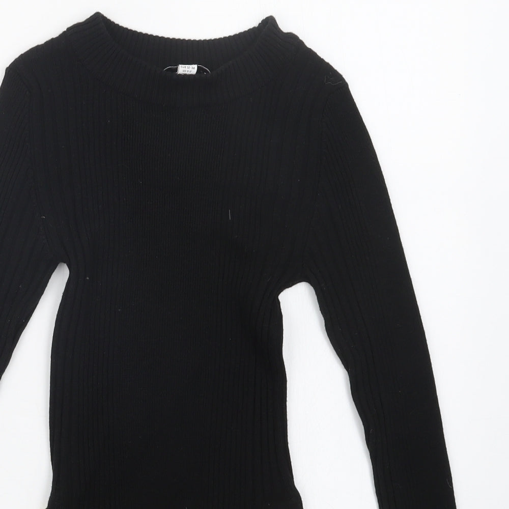 Topshop Womens Black  Knit Pullover Jumper Size XS