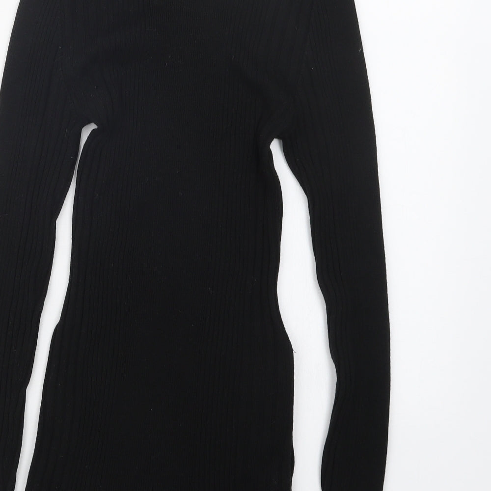 Topshop Womens Black  Knit Pullover Jumper Size XS