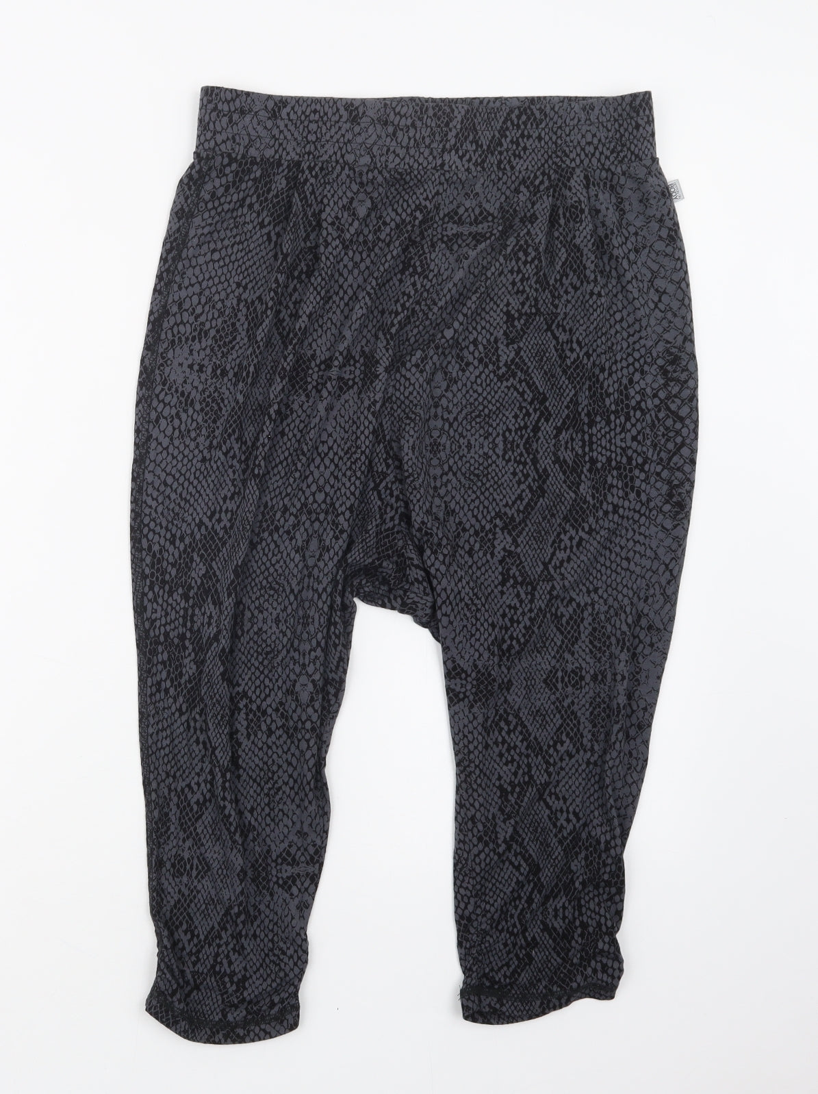 Cotton On Body Womens Grey Geometric  Cropped Trousers Size 29 in