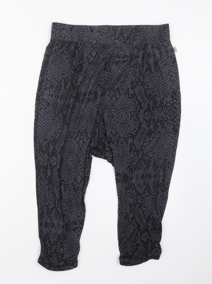 Cotton On Body Womens Grey Geometric  Cropped Trousers Size 29 in