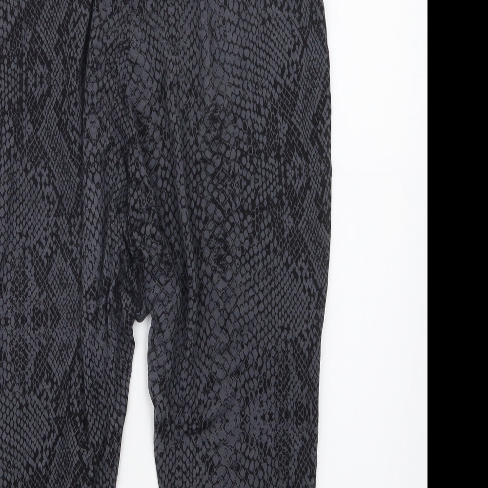 Cotton On Body Womens Grey Geometric  Cropped Trousers Size 29 in