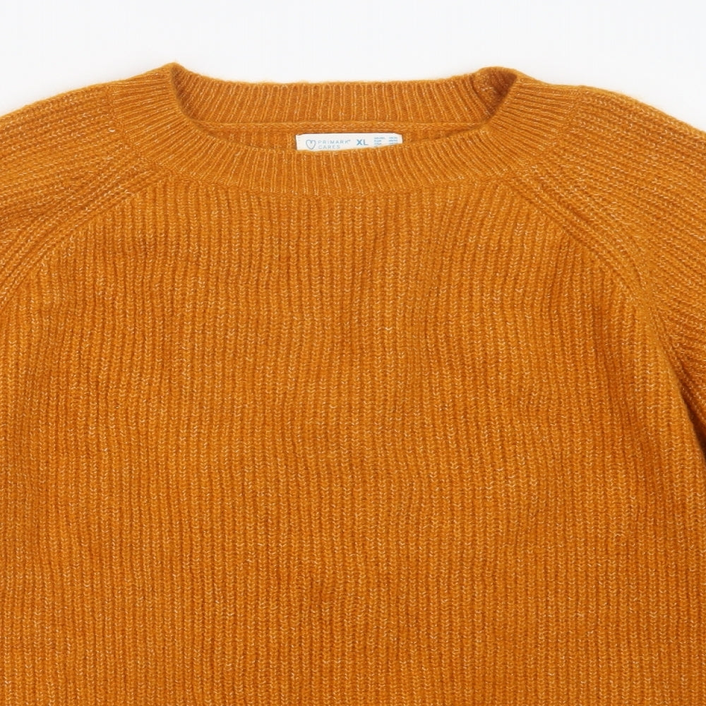 Primark Womens Orange  Knit Pullover Jumper Size 18