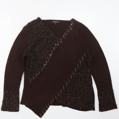Couture Womens Brown  Knit Pullover Jumper Size XL