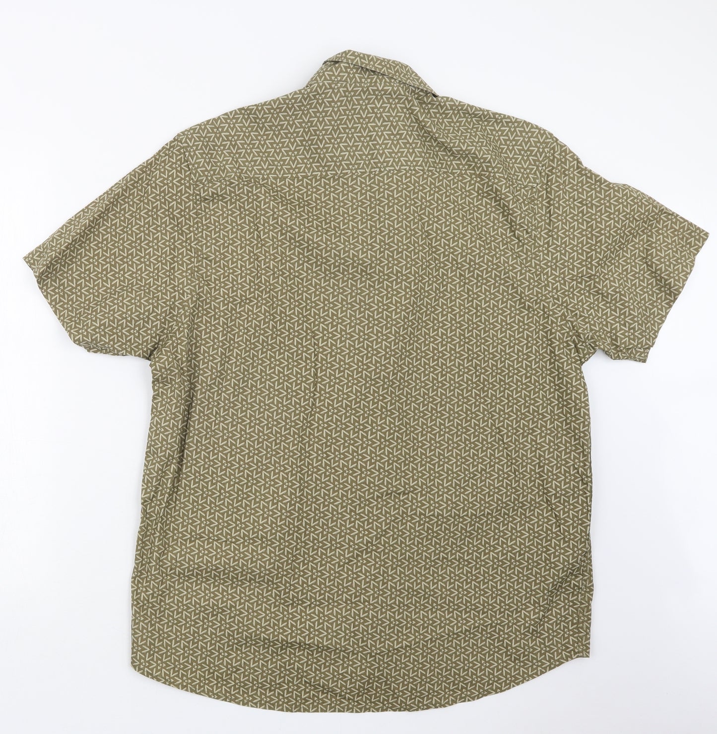 Pierre Cardin Mens Brown Geometric   Button-Up Size 2XL