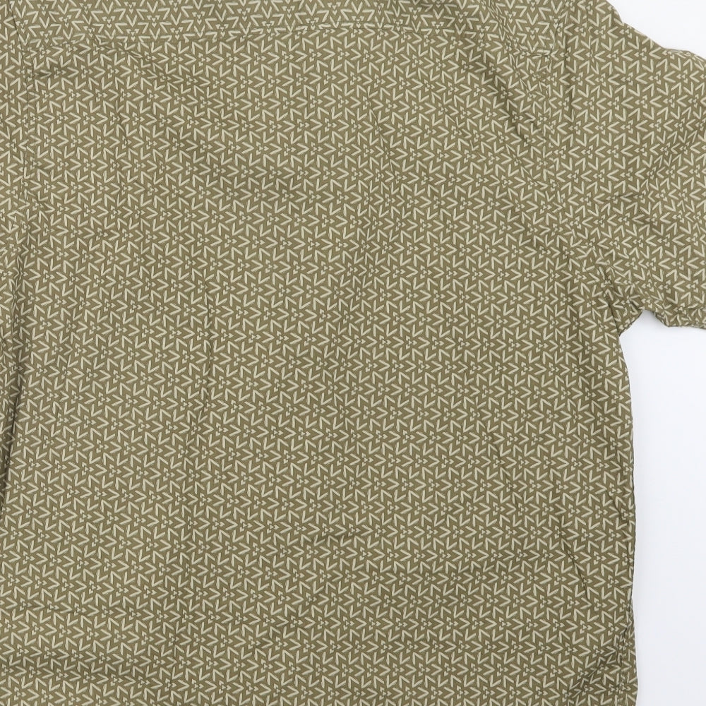 Pierre Cardin Mens Brown Geometric   Button-Up Size 2XL