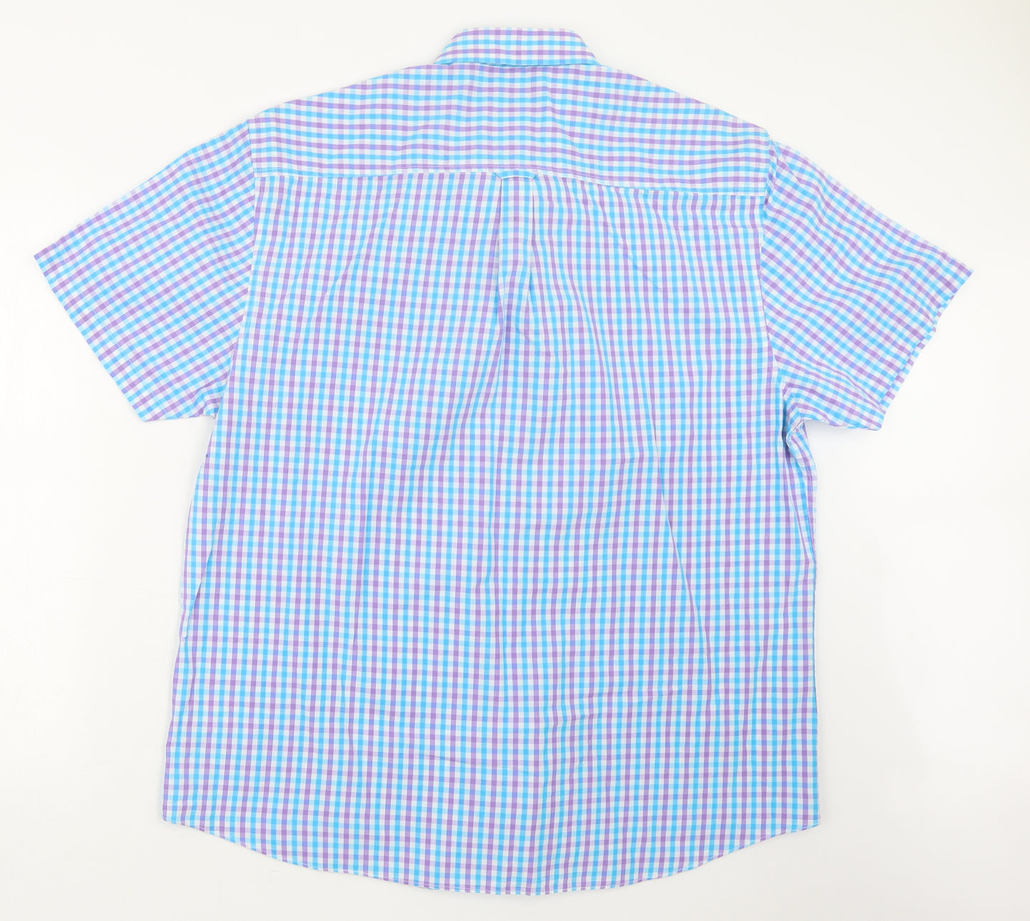 Easy Mens Blue Check   Button-Up Size XL