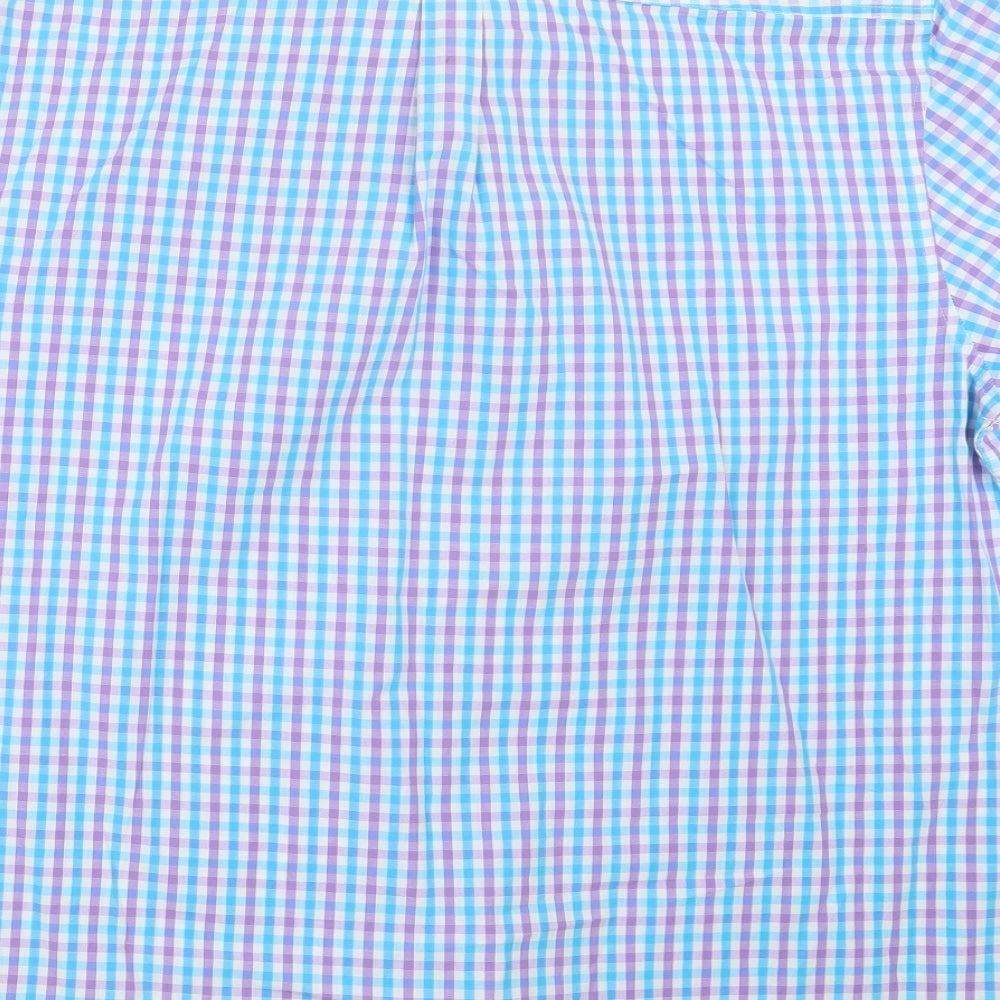 Easy Mens Blue Check   Button-Up Size XL