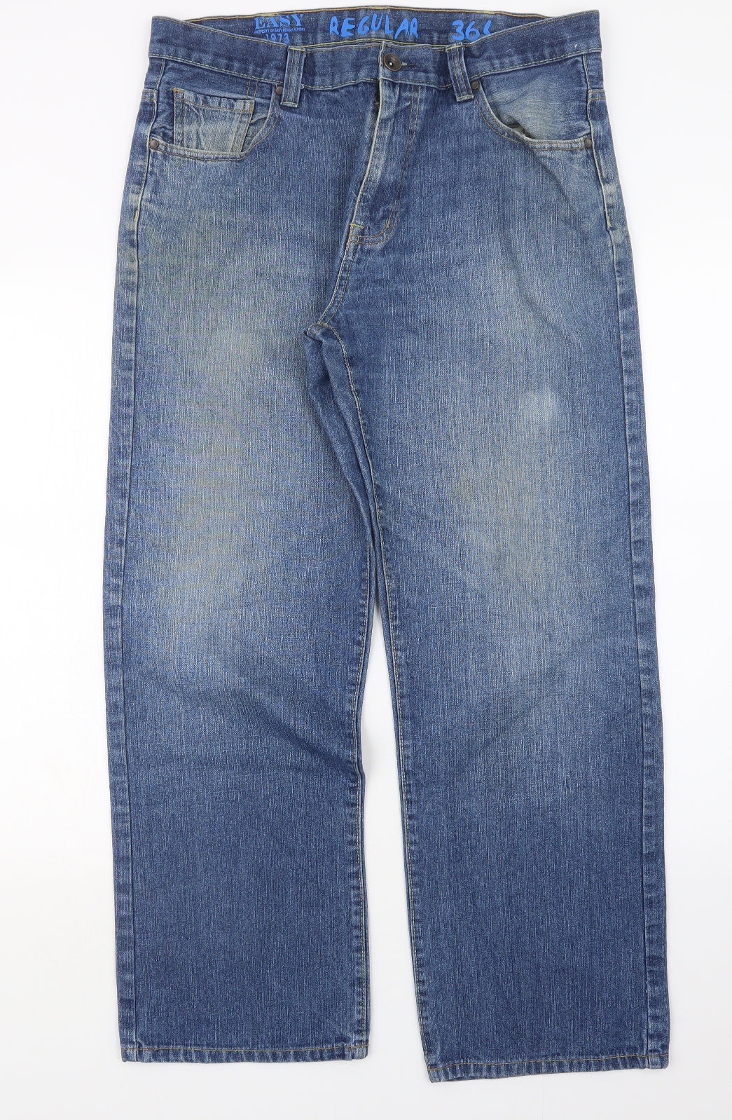 Easy Mens Blue  Denim Straight Jeans Size 33 in L29 in