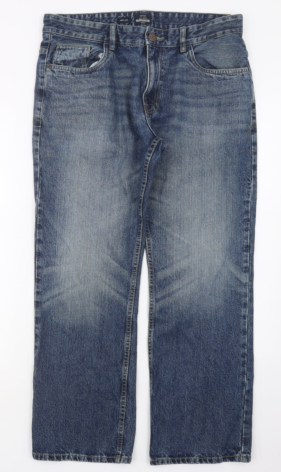 Easy Mens Blue  Denim Straight Jeans Size 34 in L28 in
