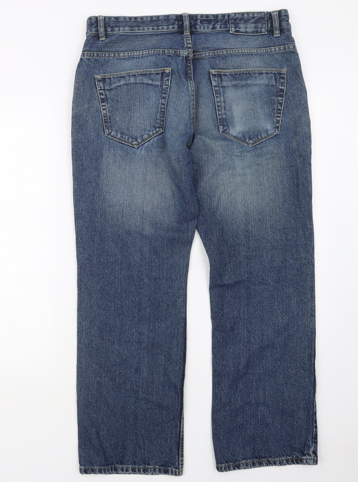 Easy Mens Blue  Denim Straight Jeans Size 34 in L28 in