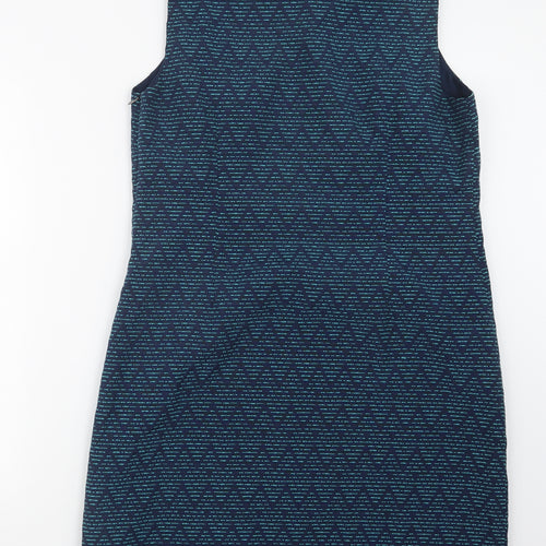 White Stuff Womens Blue Geometric  Shirt Dress  Size 16