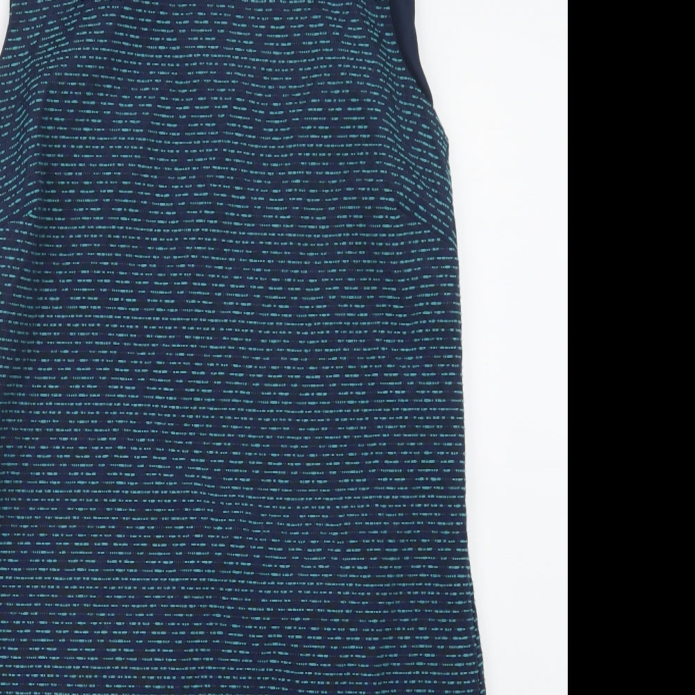 White Stuff Womens Blue Geometric  Shirt Dress  Size 16